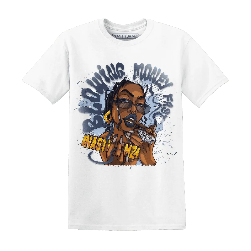 Modern Unisex Clothing For Any Occasion Explore What'S New NastyJamz White Navy 6s T-Shirt Match  Blowing Money Fast Girl